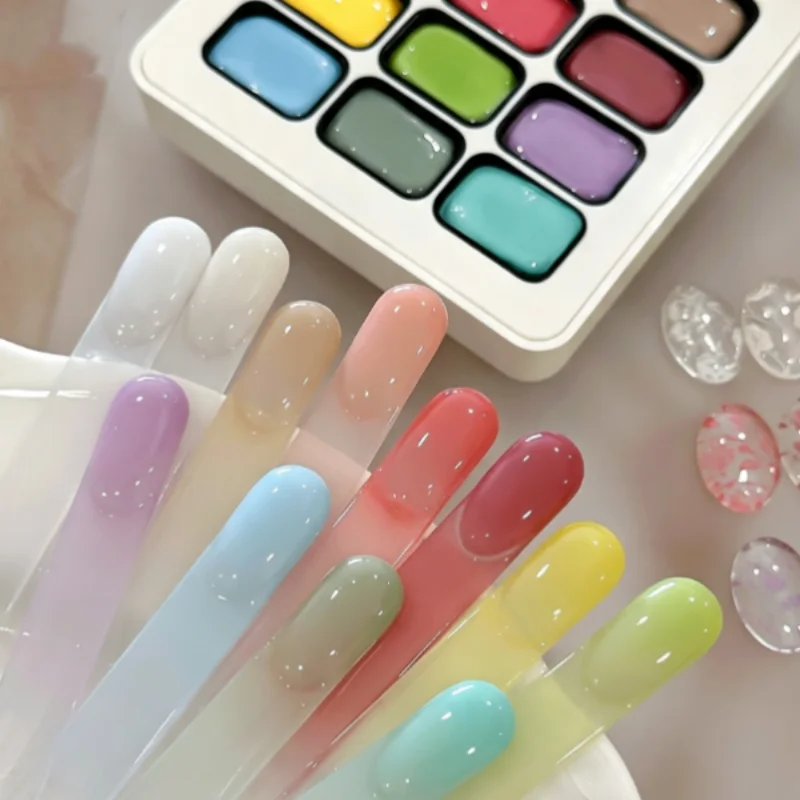 12 Colors Patting Gel Sweet Macaron Candy Solid Gradient Nail Polish Gel Women's Salon Manicure DIY Nail Art