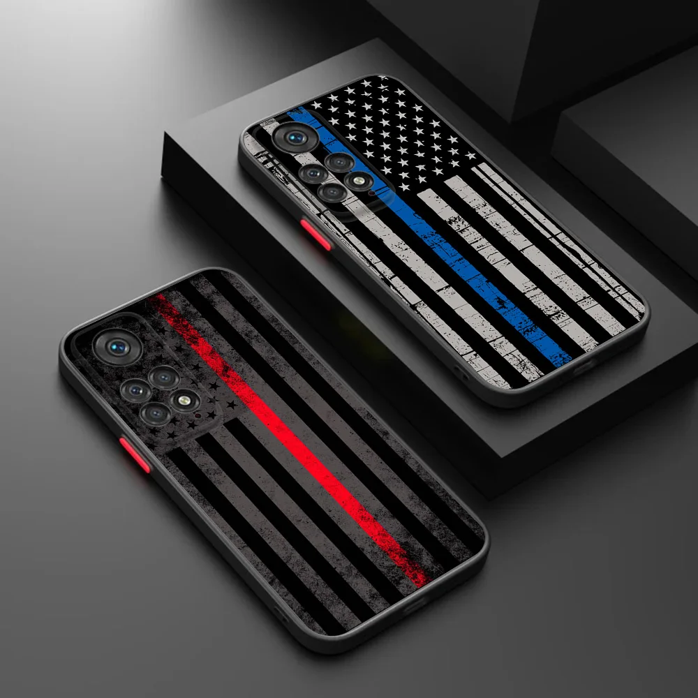 Phone Cases For Xiaomi Redmi Note 13 12 11 Pro 11S 12S 11T 12X 12T 12C United States Flag Skin feel Translucent Matte Back Cover