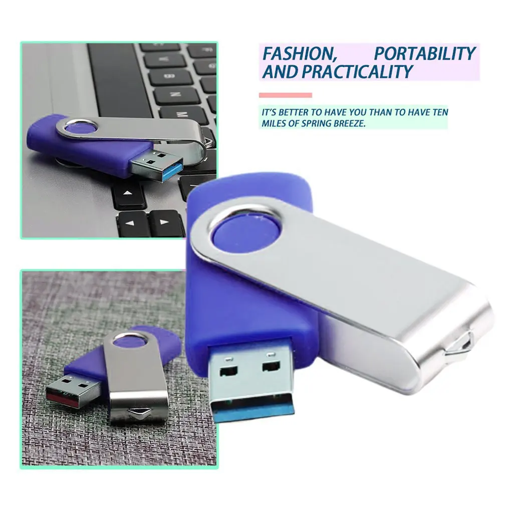 Portable Pen-Drive Flash Drive Undefined Pendrive Rotating Stick USB 3.0 32G Data Storage Memory Rotatable U Disk for Computer