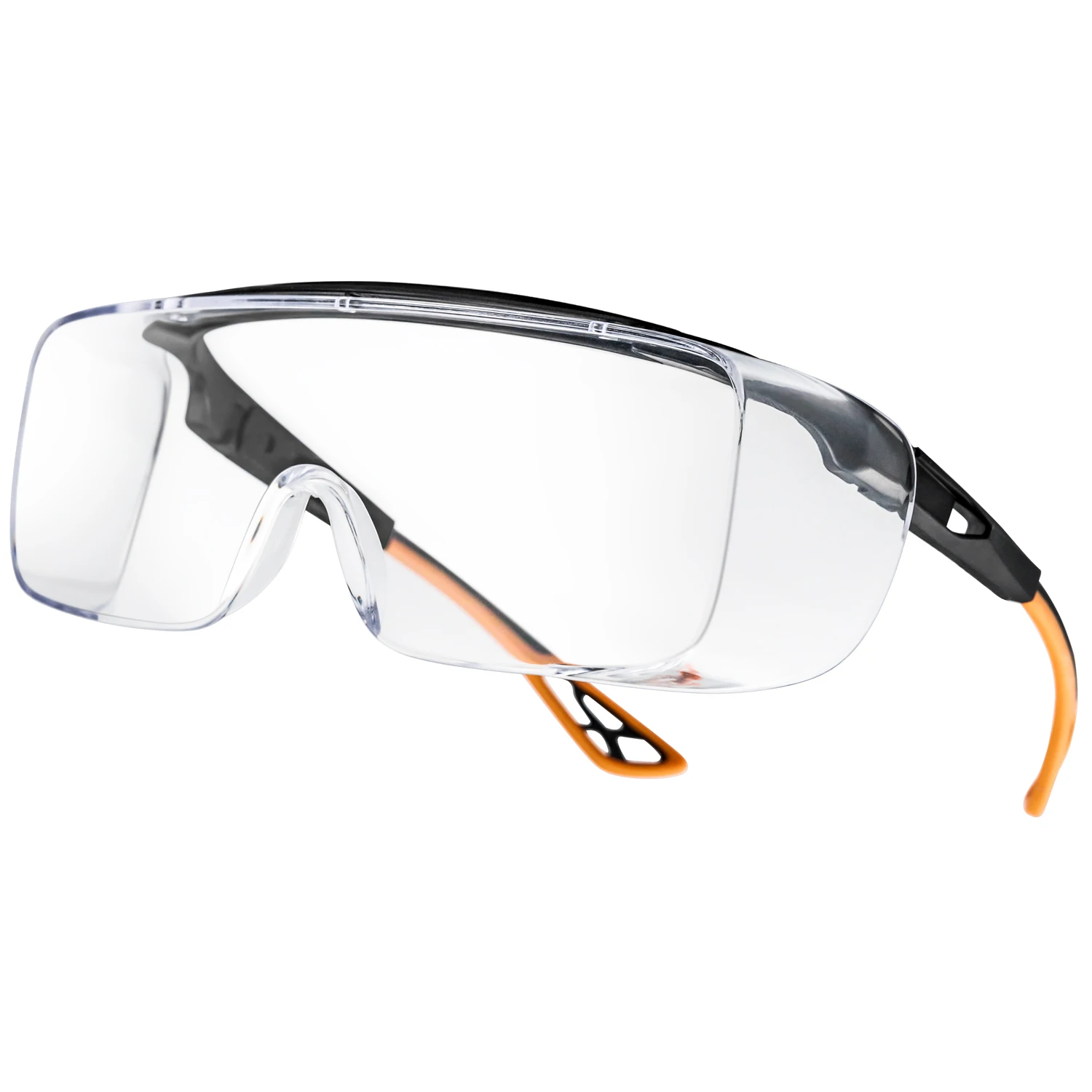 Adjustable Over-Glass Safety Glasses - ANSI Z87.1, Anti-Fog, Scratch-Resistant & Side Shields HM6
