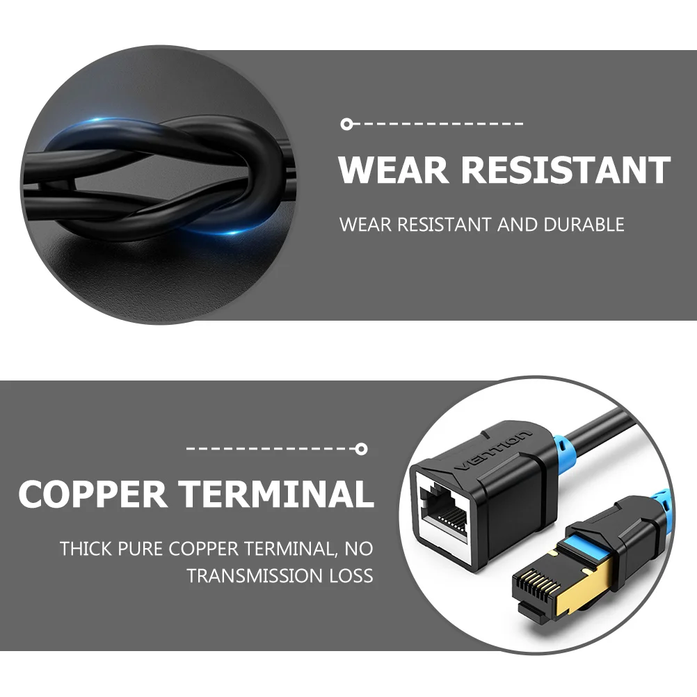 

Network Extension Cable Shielded Patch Ethernet LAN Male to Female Computer Cat6 Black Accessory