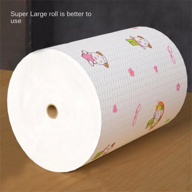 Lazy Person Dishcloth Paper Disposable Dry And Wet Dual-use Cloth Oversized Roll Thickened Non-woven Fabric Household Kitchen