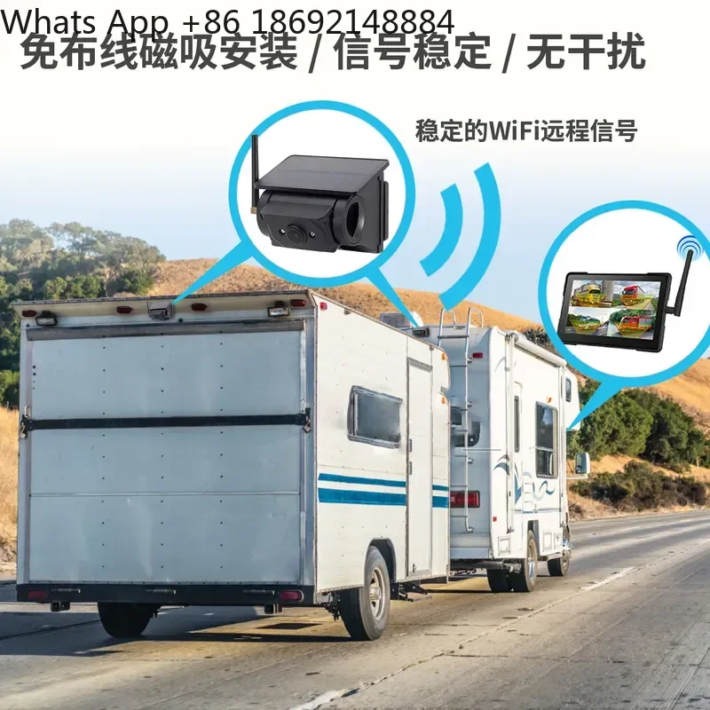 7 inch Wireless Magnetic Solar HD Camera for Car Truck Passenger Vehicle Driving Recorder with Reversing Image