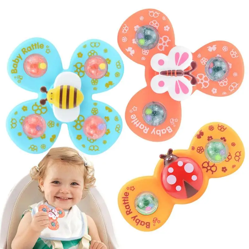 

3PCS Suction Cup Spinner Toy Baby Bath Funny Game Educational Toys For Children Girls Boys Sensory Stress Reliever