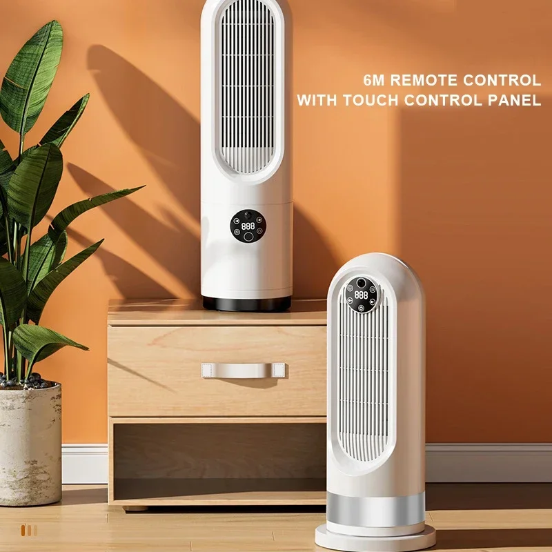 2 in 1 Small Portable High Power Desktop PTC Ceramic Space Air Thermal Smart Fan Heater with Cooling Mode