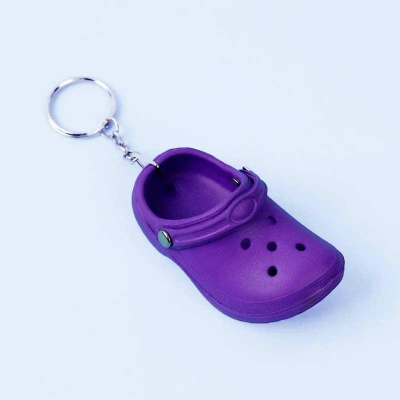 Cute 3D Mini EVA Beach Hole Little Shoe Keychain Girl Gift Bag Accessories Decoration Keyring Floating Key Chain Charm