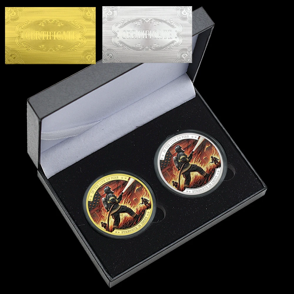 

Firefighter Commemorative Coin Medal Gift Hero Bravery Service Challenge Coin for Collection and Souvenir