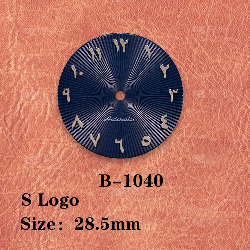 28.5mm S Logo Arabic black dial Vertical bar dial No calendar  Suitable for NH35 NH36 Movement Watch Modification Accessories view 6