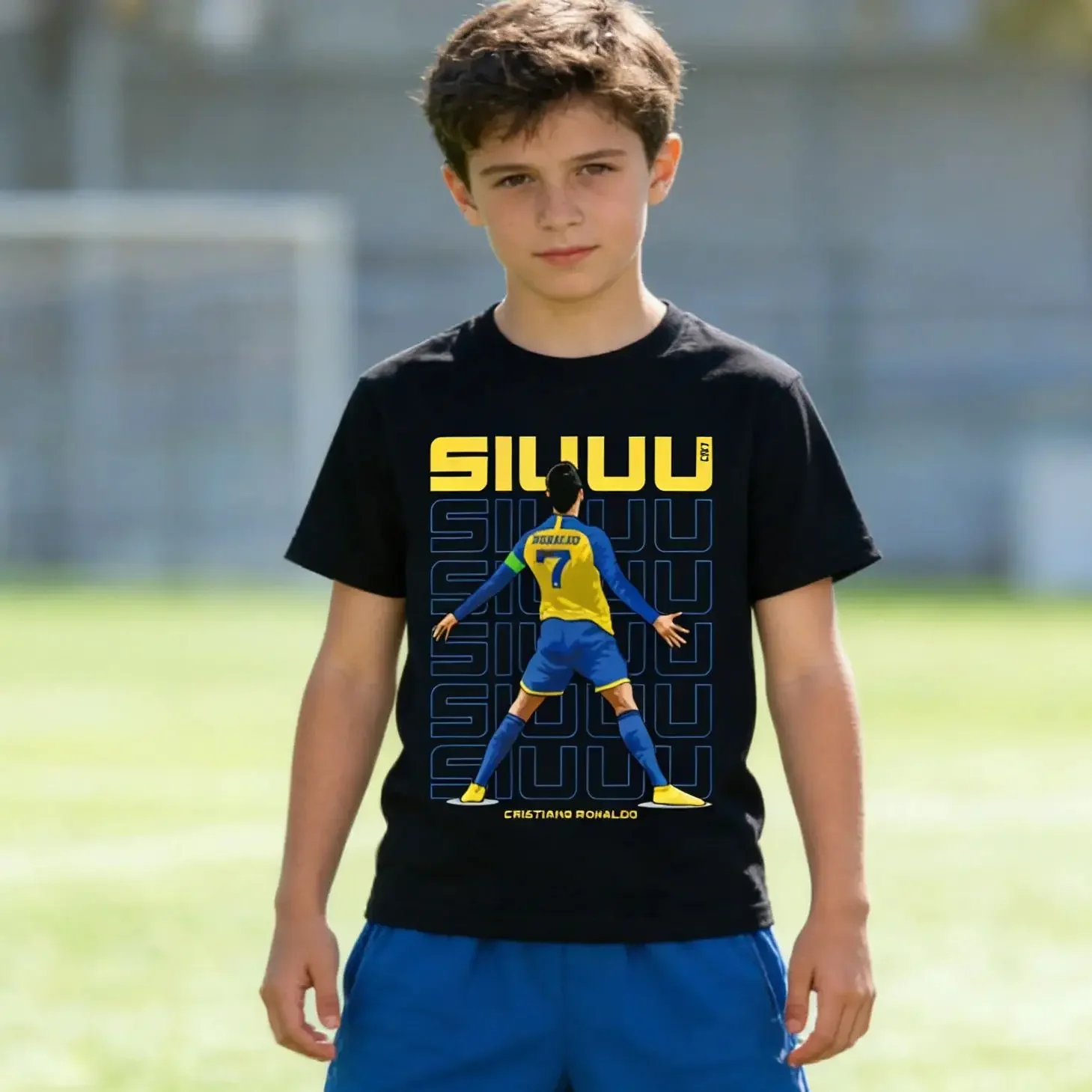 2026 Summer New CR7 Youth Men Kids T Shirt Boy T Shirt School Parent Child Sports Adult Children's ClothingT-shirt