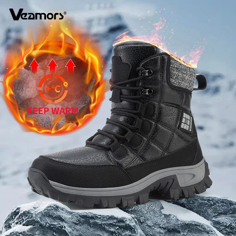 

Плюшевые зимние сапоги, хлопковая обувь, теплая зимняя прогулочная обувь, противоскользящие уличные ботинки, высокие сапоги, водонепроницаемые, износостойкие