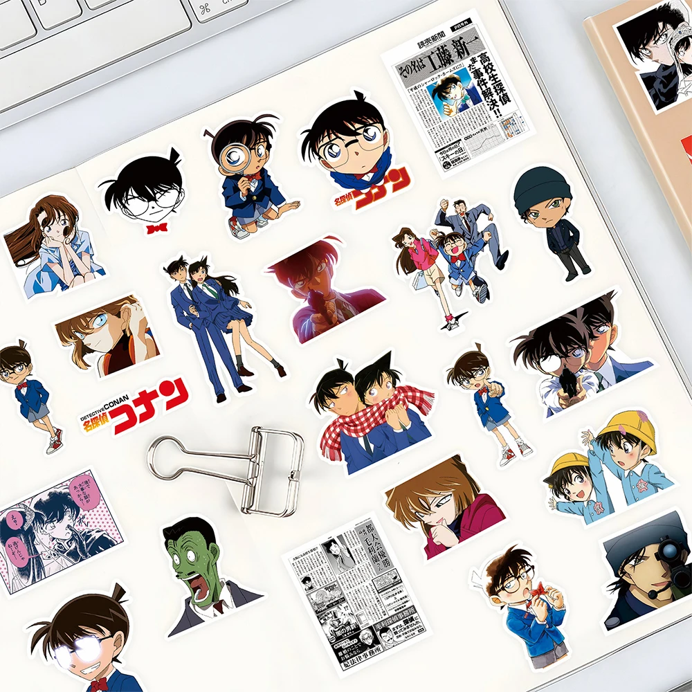 10/30/80 قطعة المحقق كونان أنيمي ملصقات الكتابة على الجدران المحمول الهاتف سجل القصاصات سكيت جدار كول الكرتون DIY بها بنفسك صائق الاطفال اللعب