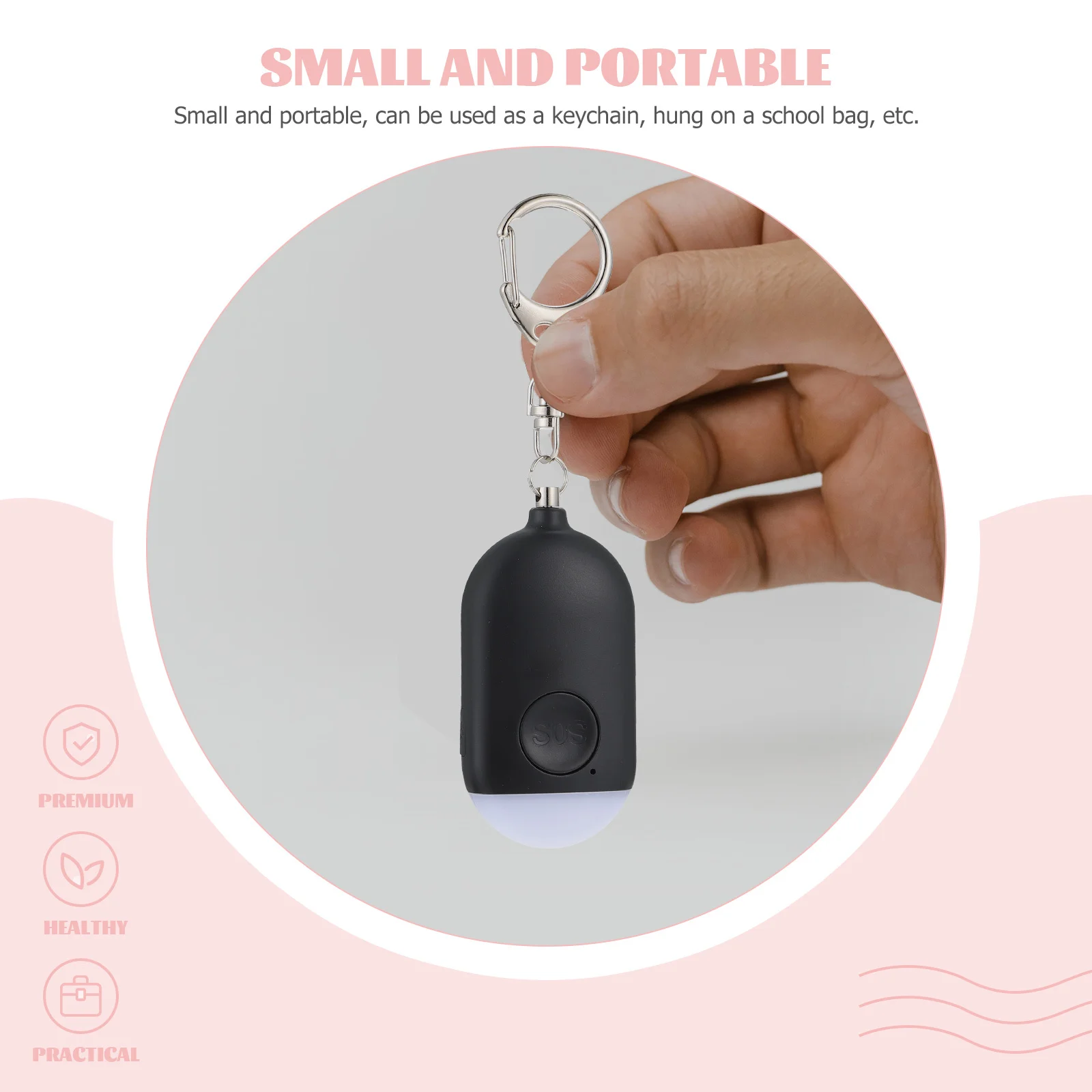 1Set Women Outdoor Personal Alarm Rechargeable Portable Mini Keychain Flashlight Personal Alarm Self