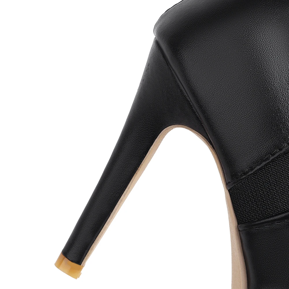  Summer Mature Brown Black Women Formal Sandals Slip on High Heels Office Lady Nude Shoes Plus Big Size 11 43 46 48 - view 6