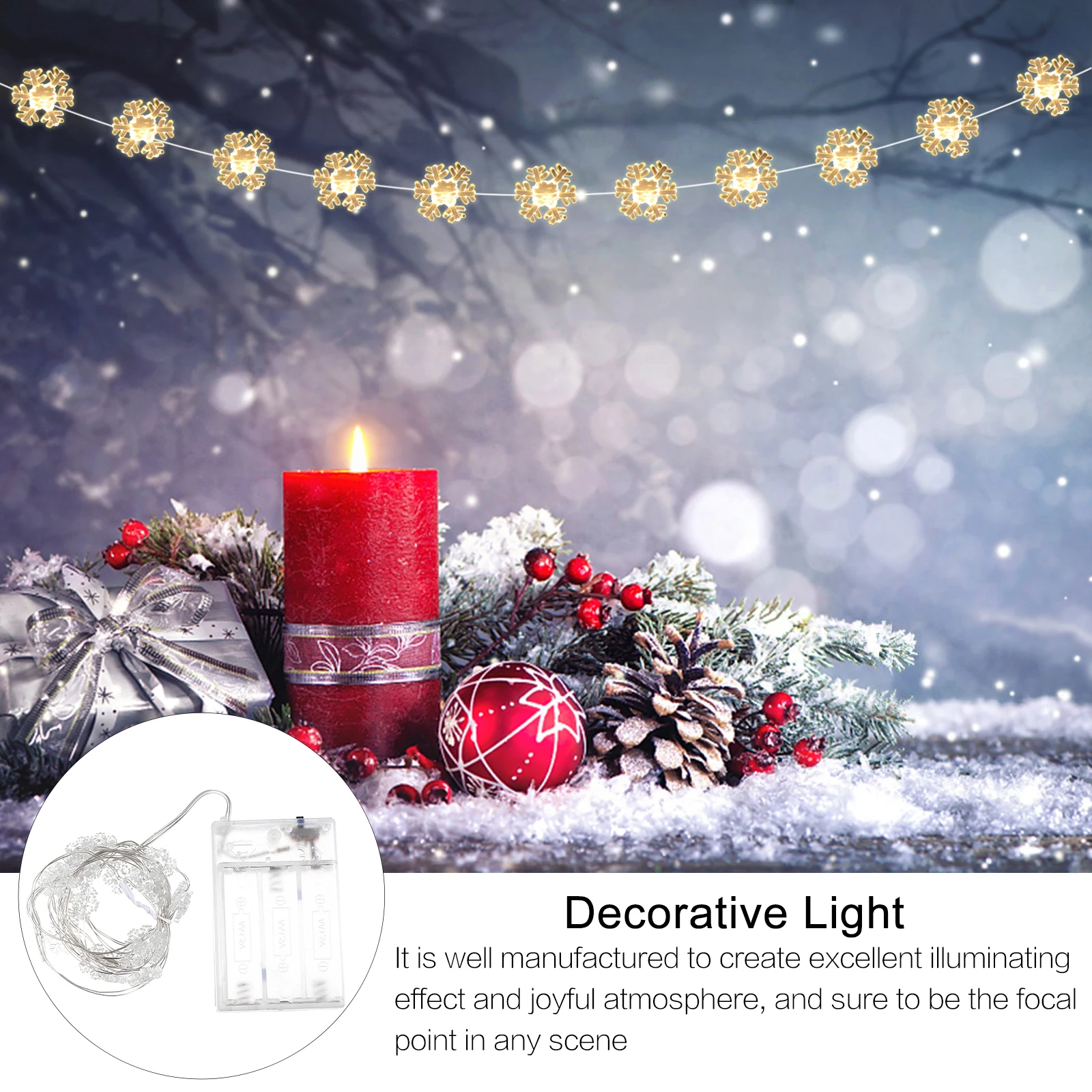 Snowflake Led String Light Reusable Eco-Friendly Christmas Decor For Bedroom Party Xmas Tree Twinkle Atmosphere Lamp