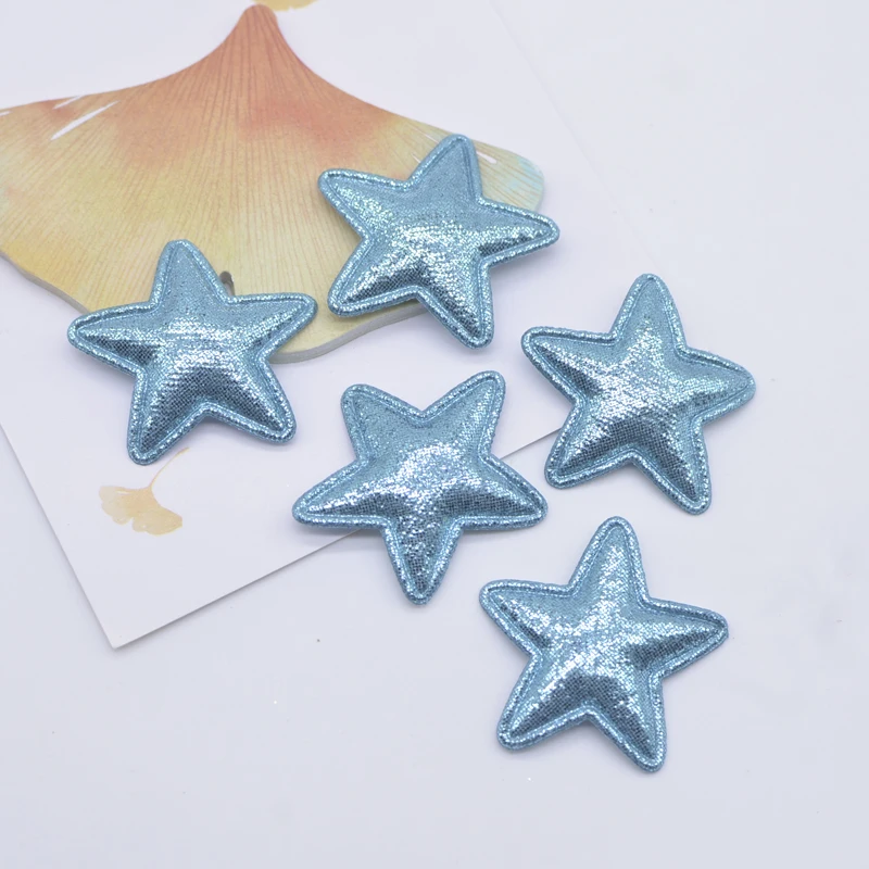 50Pcs 35mm Padded Star Appliques for Baby Crafts Clothes Sewing Patches DIY Headwear Bow Hair Clips Decor Accessories