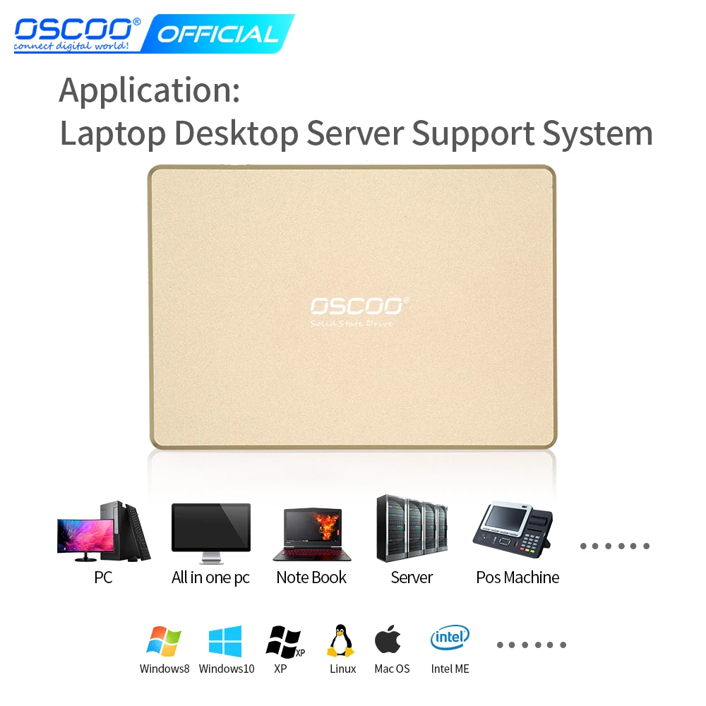 OCOO-SSD Disco rígido para desktop, laptop, disco de estado sólido, MLC original, 2.5 ", 256GB, 512GB