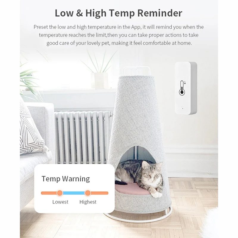 4Pcs Tuya Smart Temperature And Humidity Sensor Wifi APP Remote Monitor For Smart Home Var Smart Life APP Control
