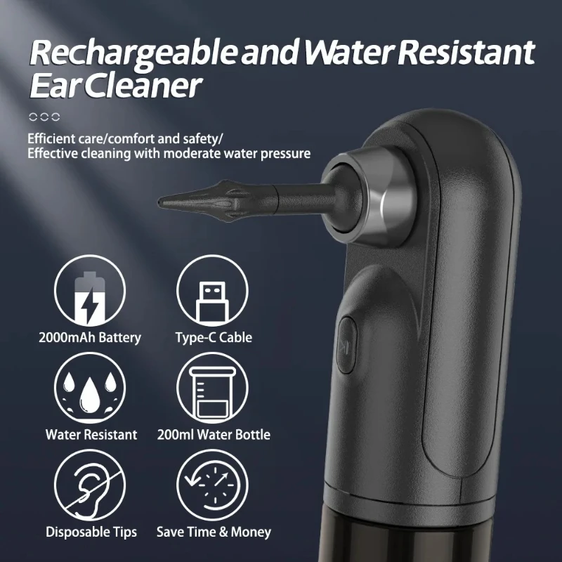 가정용 다기능 전동 귀 세척기, 편리한 귀 세척, 귀지 제거기, 귀 청소 키트, 휴대용 귀 세척기