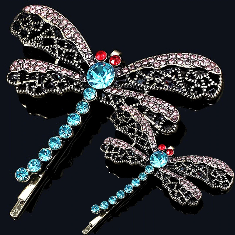 Halloween Gift Horror Movie Ghost Mother Retro Crystal Butterfly Hair Accessories Caroline Hairpin Dragonfly Word Clip Headdress