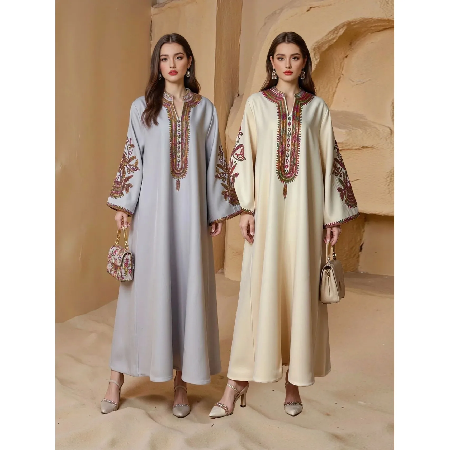 

New Middle Eastern Dubai Skirt Malaysian Clot Women's Long Sve A-Line Dr Soft Comfortable Winter Faion Ciwalk