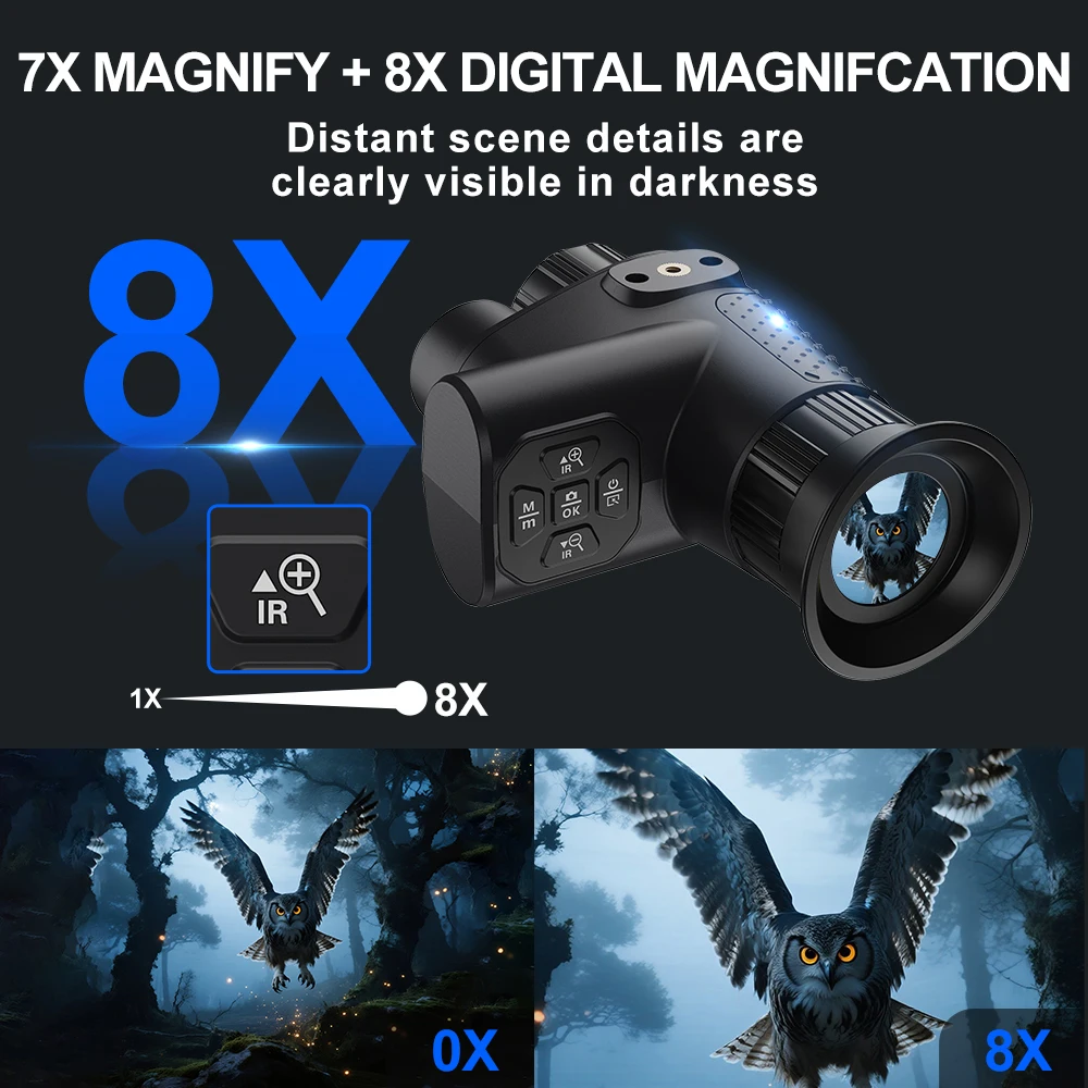 New arrival 4K HD Mini Head-Mounted 8X Zoom Infrared Telescope Digital Night Vision Monocular for Outdoor Video watching animals view 3