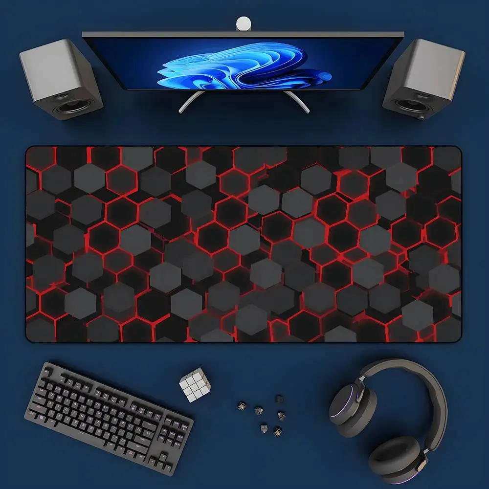 120x60cm Geometric Large Mouse Pad XXL Computer Mousepads Hexagon Mousepad Big Keyboard Mat Gamer Mouse Pads 90x40 Desk Mats