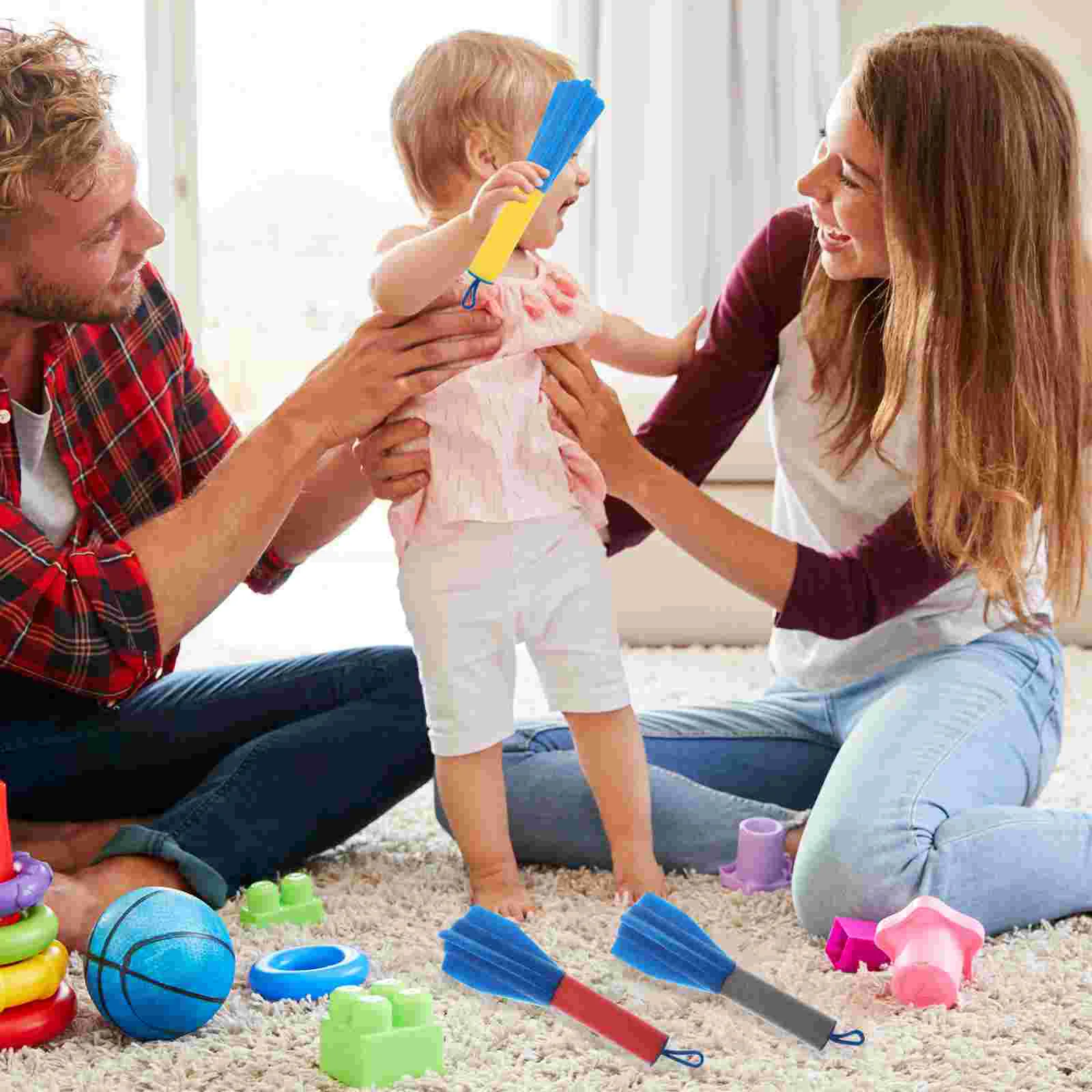 Mini juguetes educativos para niños pequeños, juego de 8 piezas, lanzador divertido de algodón con perlas