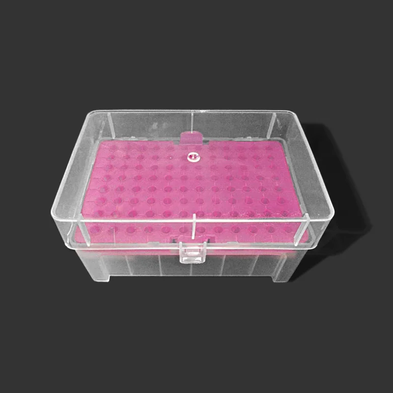 

Rectangular 96 Positions Laboratory 200ul Pipettor Tip Holder Box Pipette Tips Holder For Experiment