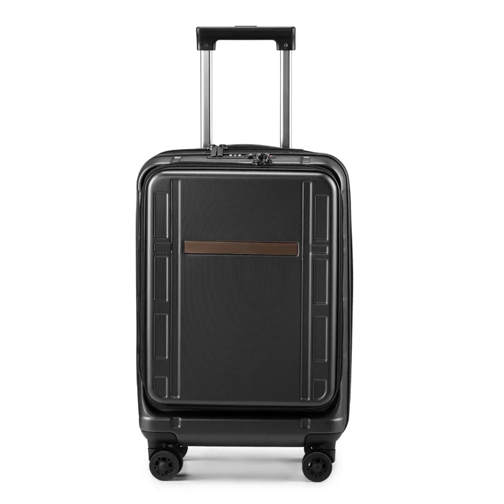 Carry on Luggage 22X14X 9 Airline Approved ABS+PC 20 Inch Luggage with Front Compartment Double Spinner Wheels TSA Lock