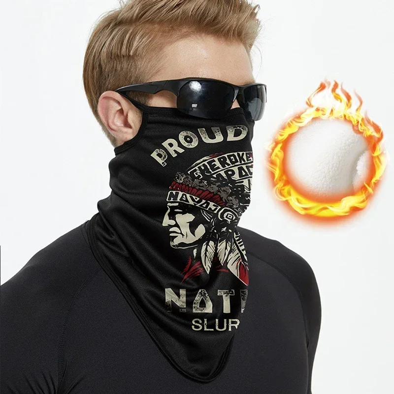 Bike Motorcycle Riding Cycling Mask Winter Skiing Running Headgear Fleece Thermal Scarf Earloops Sports Men Balaclava Keep Warm