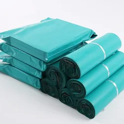 100Pcs Green Express Bag Plastic Courier Packaging Bags Thicken Clothing Waterproof Mailing Bags Self Seal Envelope Pouch