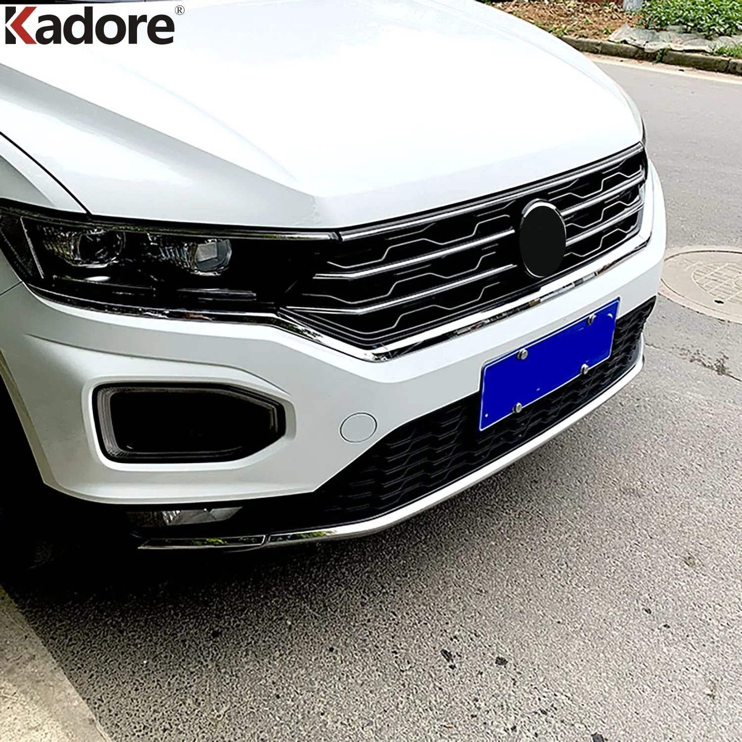 For Volkswagen VW T-Roc TROC 2017 2018 2019 Front Grill Bumper Cover Trim Decoration Car Accessories Styling Stainless Steel