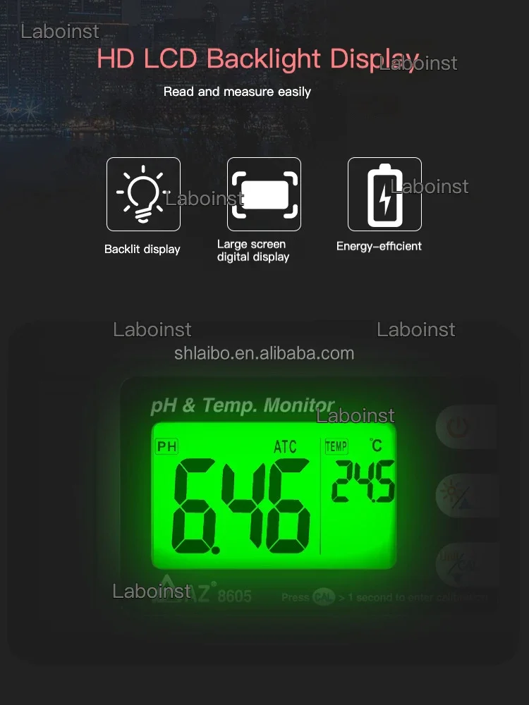 Nuevo Kit de prueba de acuario de bajo precio AZ8605, Monitor de pH montado en la pared con registrador de datos, controlador hidropónico para análisis de agua