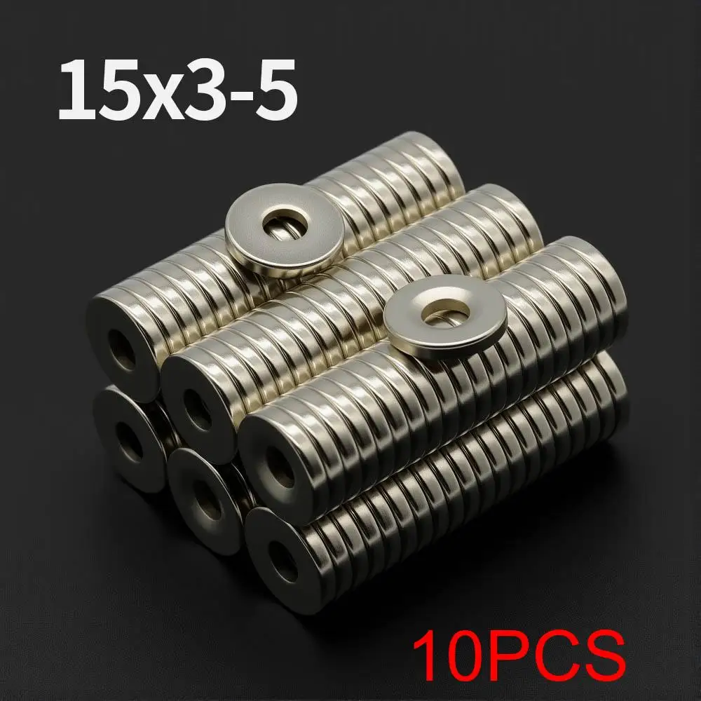 Leistungsstarker Neodym-Magnet mit Löchern N35 NdfeB Permanentmagnet imanes Runde superstarke Kühlschrankmagnete DIY 12x3-3mm 10x3-3