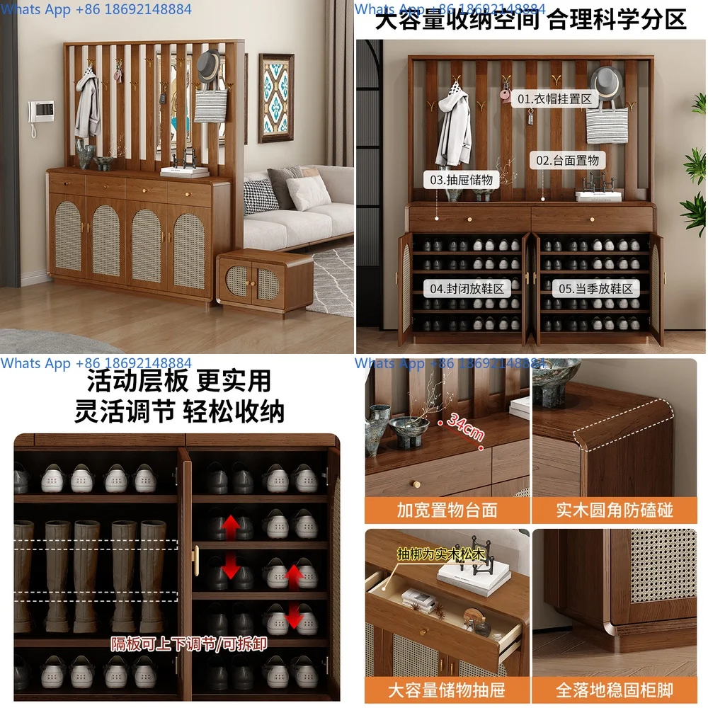 

Wooden Entryway Coat and Shoe Storage Cabinet Modern Minimalist Design for Home Use
