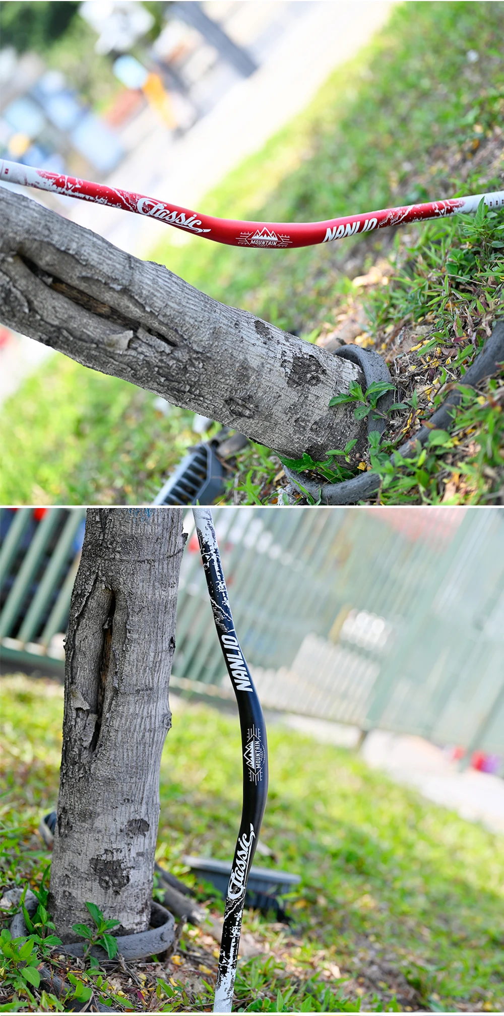 Nanlio Bunter 31,8 mm MTB-Riser-Lenker – 720/780 mm große Schwalbenstange, leichte Aluminiumlegierung für Mountainbikes und Rennräder – Detail 17
