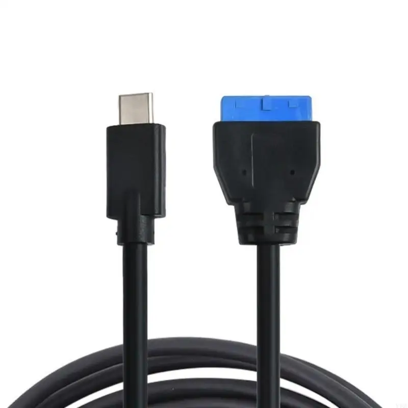 Y4QF USB C đến IDC20P Bảng điều khiển phía trước Tiêu đề nữ sang nữ cáp mở rộng 5Gbps thay thế cáp linh hoạt cho mạch chủ PC