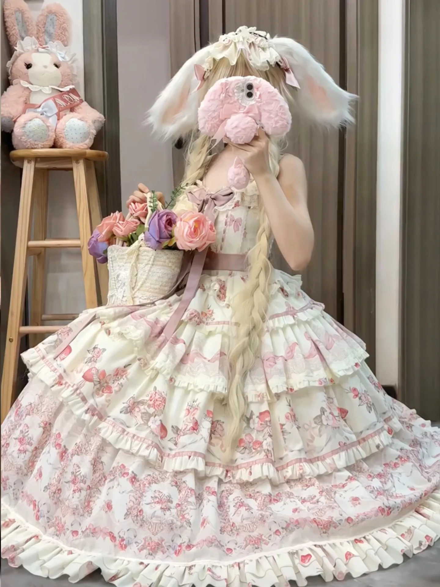 Lolita Pastoral Style Strap Dress Flower Wedding CLA Section