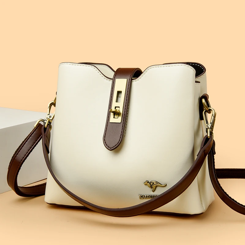 3-слойные кошельки и сумки большой вместимости через плечо для женщин, дизайнерская кожаная модная новая сумка через плечо высокого качества