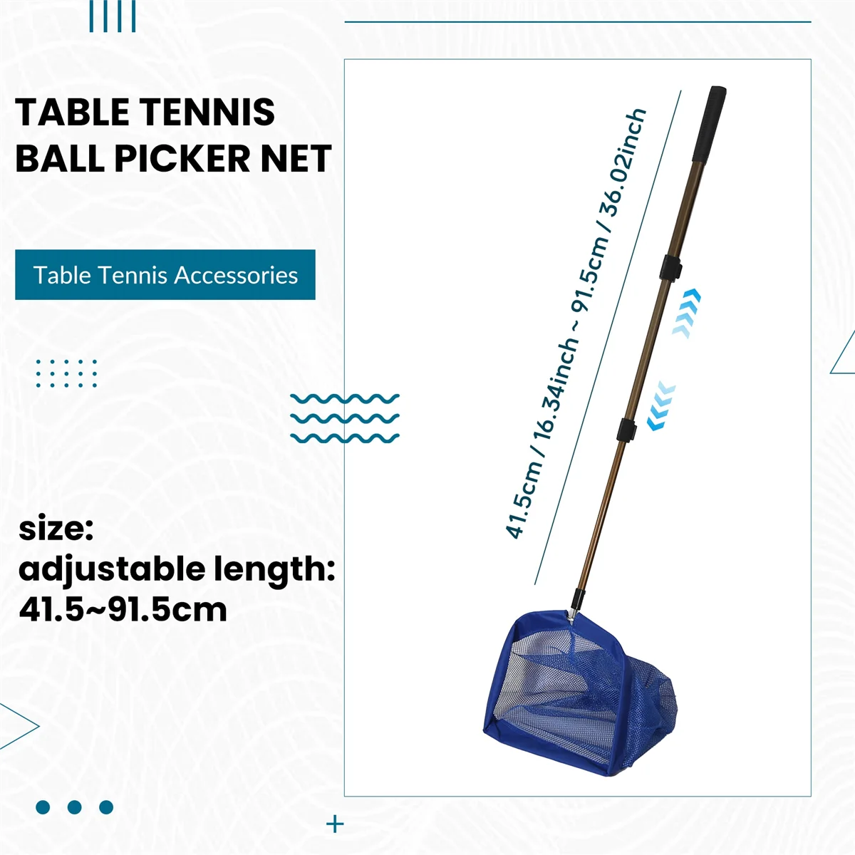 NN89R-red telescópico portátil para recoger pelotas de tenis de mesa, accesorios para recolección de pelotas de Ping Pong