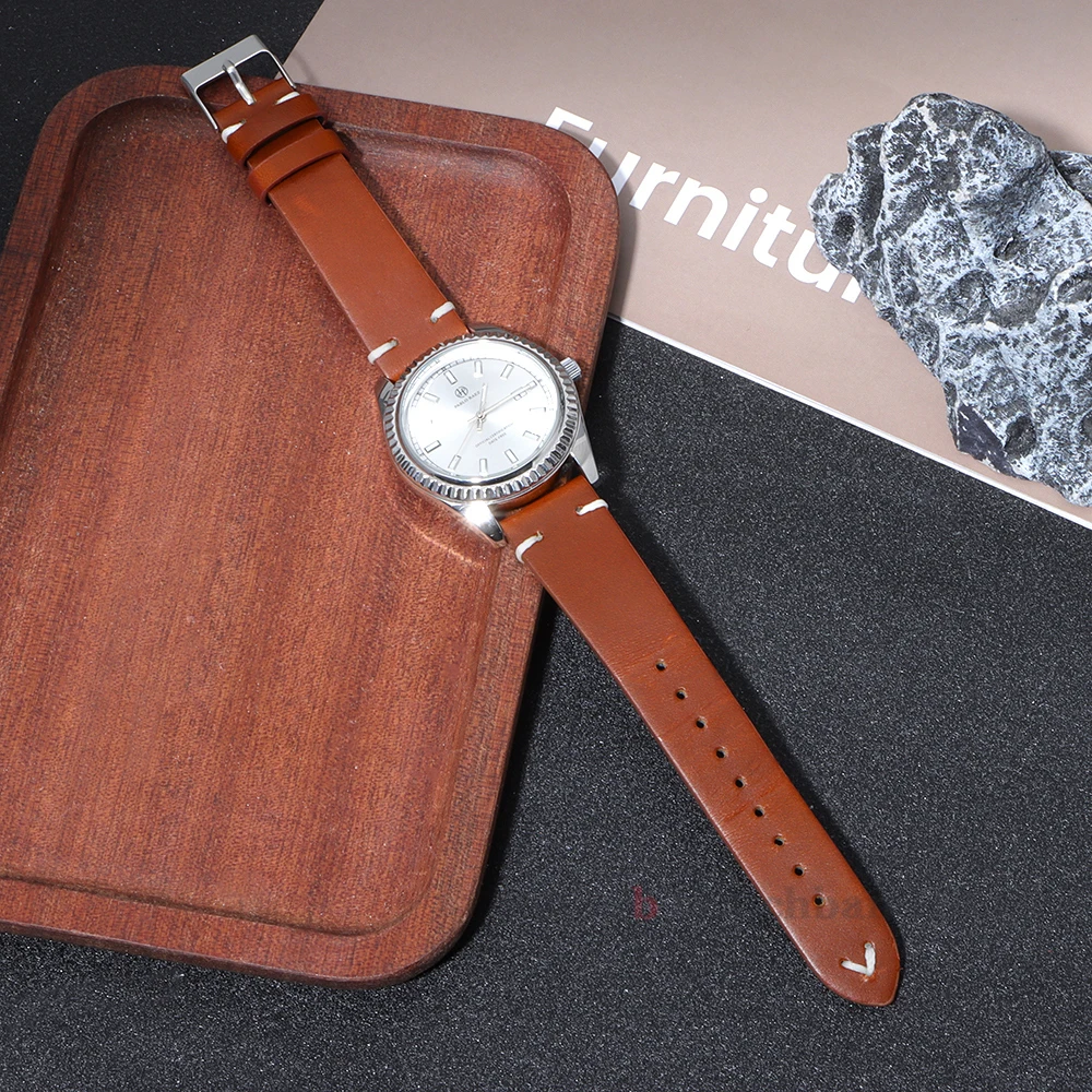 Ремешки для часов из воловьей кожи 18 мм, 20 мм, 22 мм для Samsung Galaxy Watch 6 5 4, сменный браслет, быстросъемный браслет