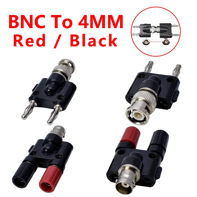 5PCS BNC To 4mm Banana Plug Socket Q9 Coaxial Connector Female Male Three-way Audio Adapter