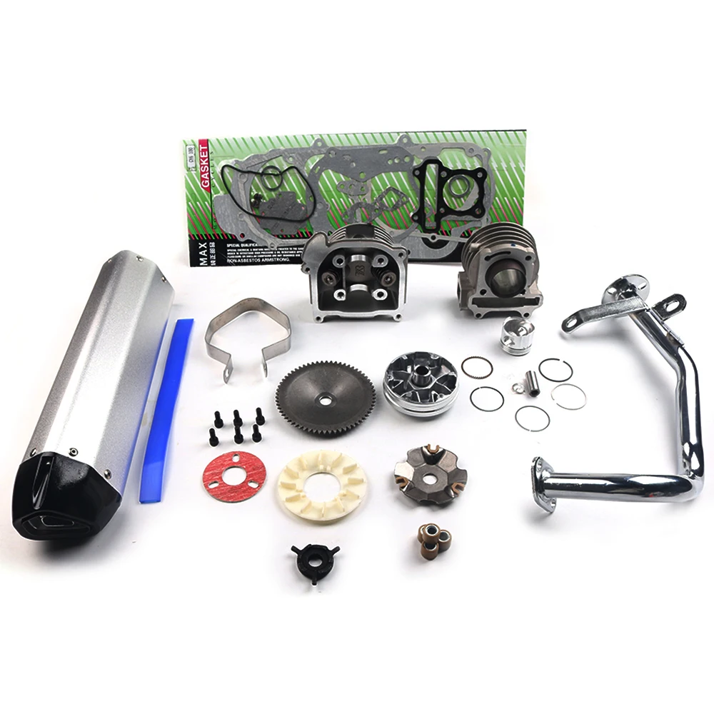 Gy6 Exhaust Cylinder Carburetor Kit GY6 64mm Valve 49 50 60 80 Upgrade 100 137qma 1P37qma 139QMB Moped Scooter Engine