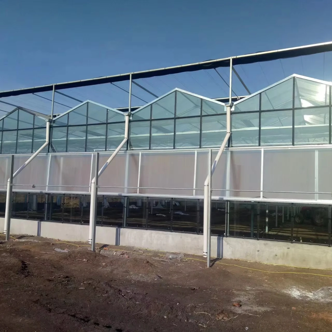 

Customized greenhouseAgricultural Multispan Glass Greenhouse with hydroponic system