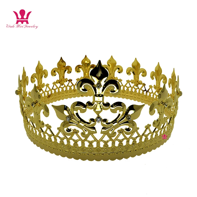 Imperial Medieval Golden Crowns  For Men Woman cosplay Model Show Hair Jewelry Gold Metal King Queen Hairwear Vintage  Mo076