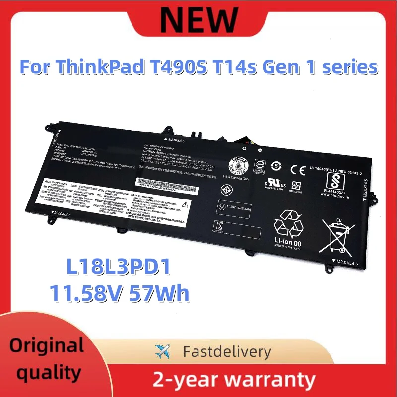 L18L3PD1 11.58V Laptop Battery For Lenovo ThinkPad T490S T495S T14S Gen 1 Series L18M3PD1 L18M3PD2 02DL013 02DL014 5B10W13909