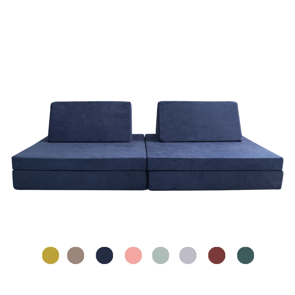 wholesale Eco-Friendly Safe Soft Intelligence kids sofa Children's bed 12 Modular compression Children kids play couch