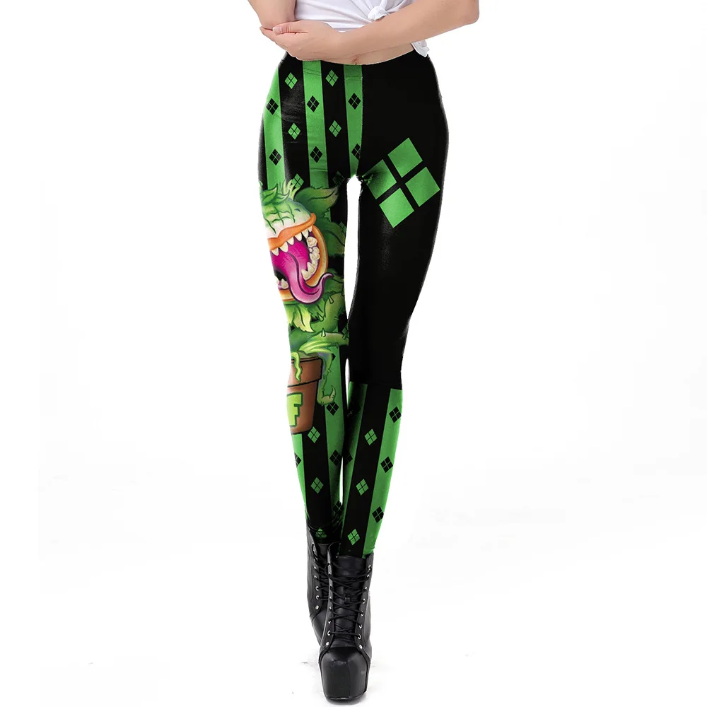 الطباعة الرقمية loween اليقطين نمط طماق ضيق صالح قاعدة مرنة طبقة السراويل النسائية Faion بعقب رفع السراويل الطويلة