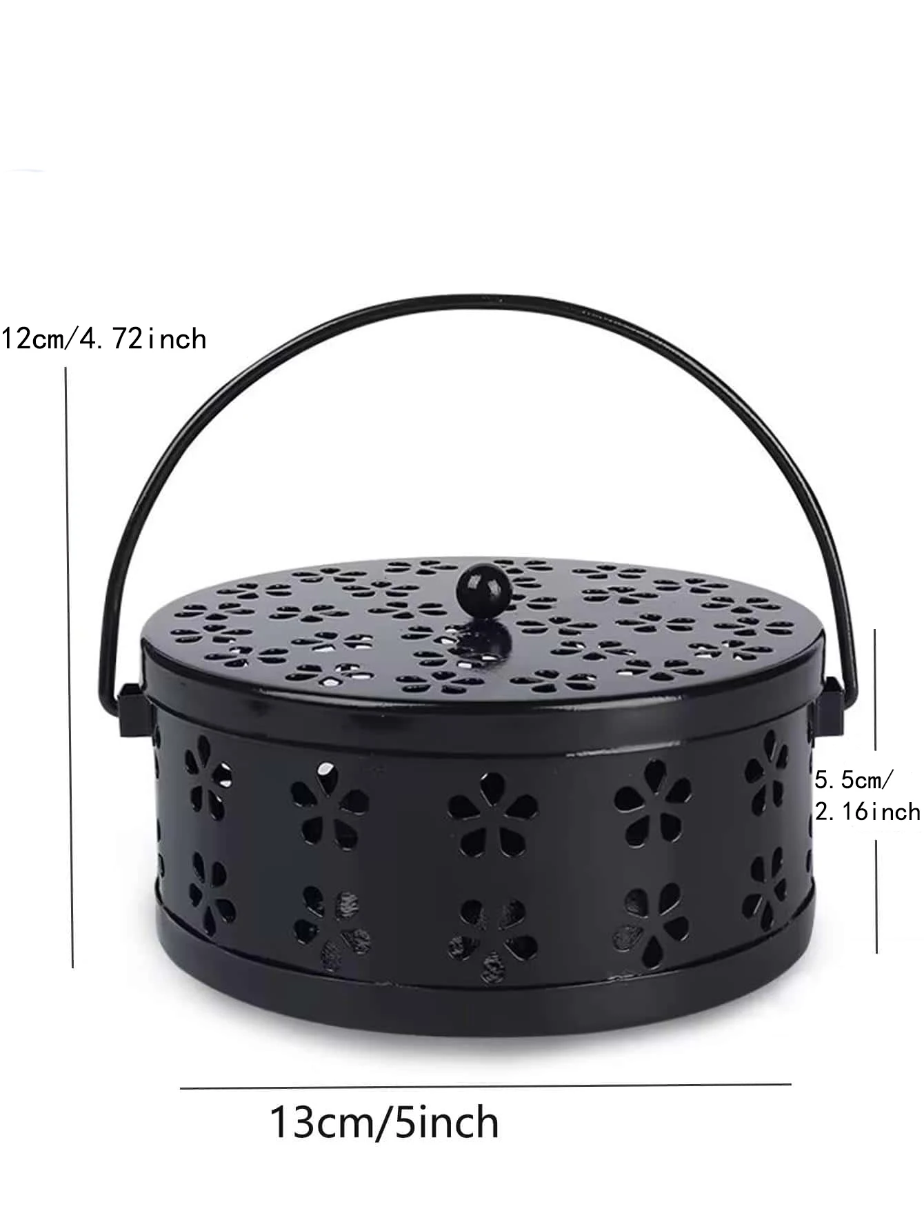 Wrought Iron Fireproof Incense Holder with Cover Safe Ash Tray Mosquito Coil Sandalwood Incense Burner Household Accessory