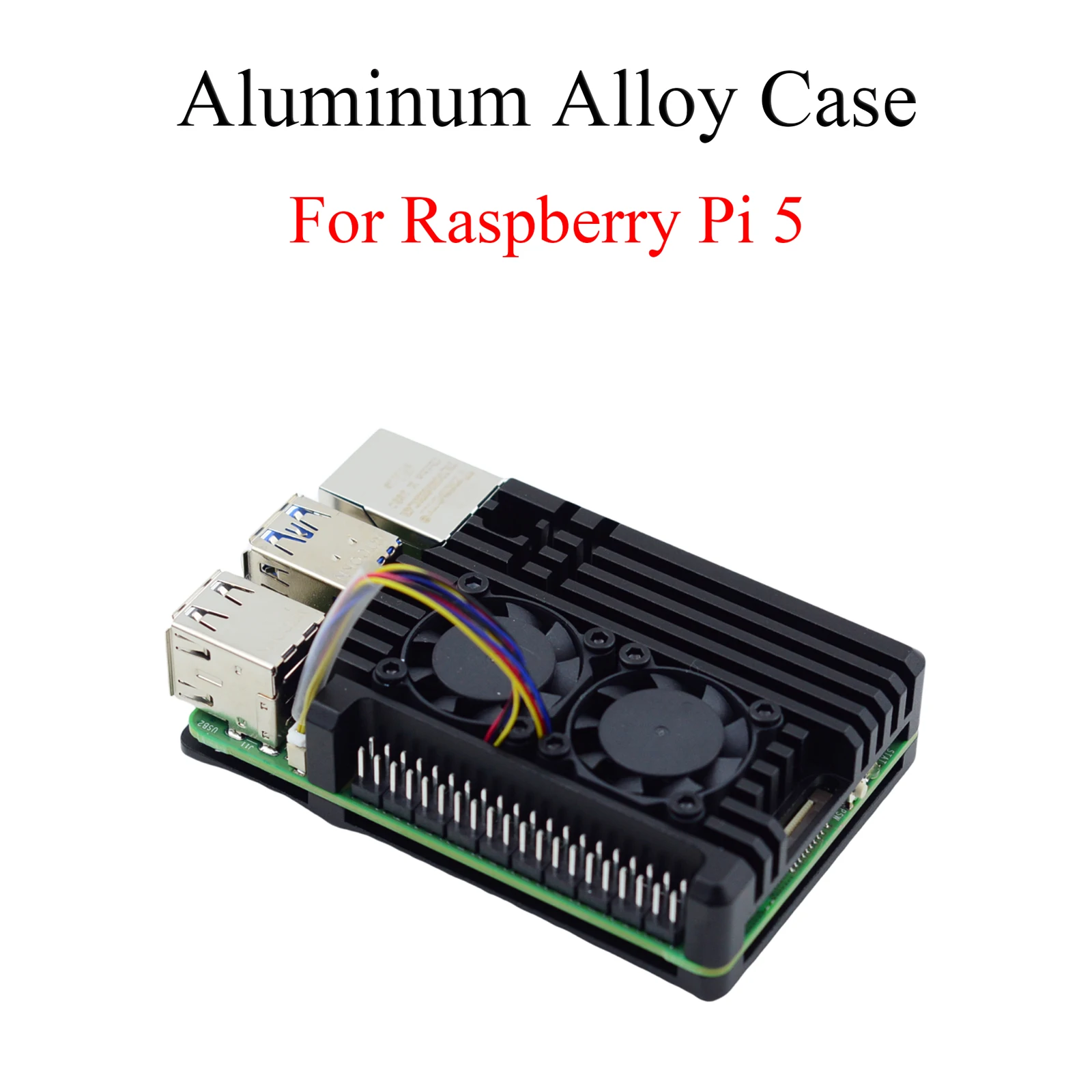 

Корпус для защиты Raspberry Pi чехол из алюминиевого сплава с 2 вентиляторами PWM для Raspberry Pi 5